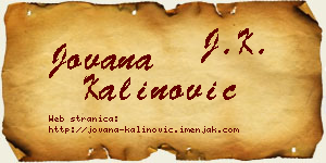 Jovana Kalinović vizit kartica